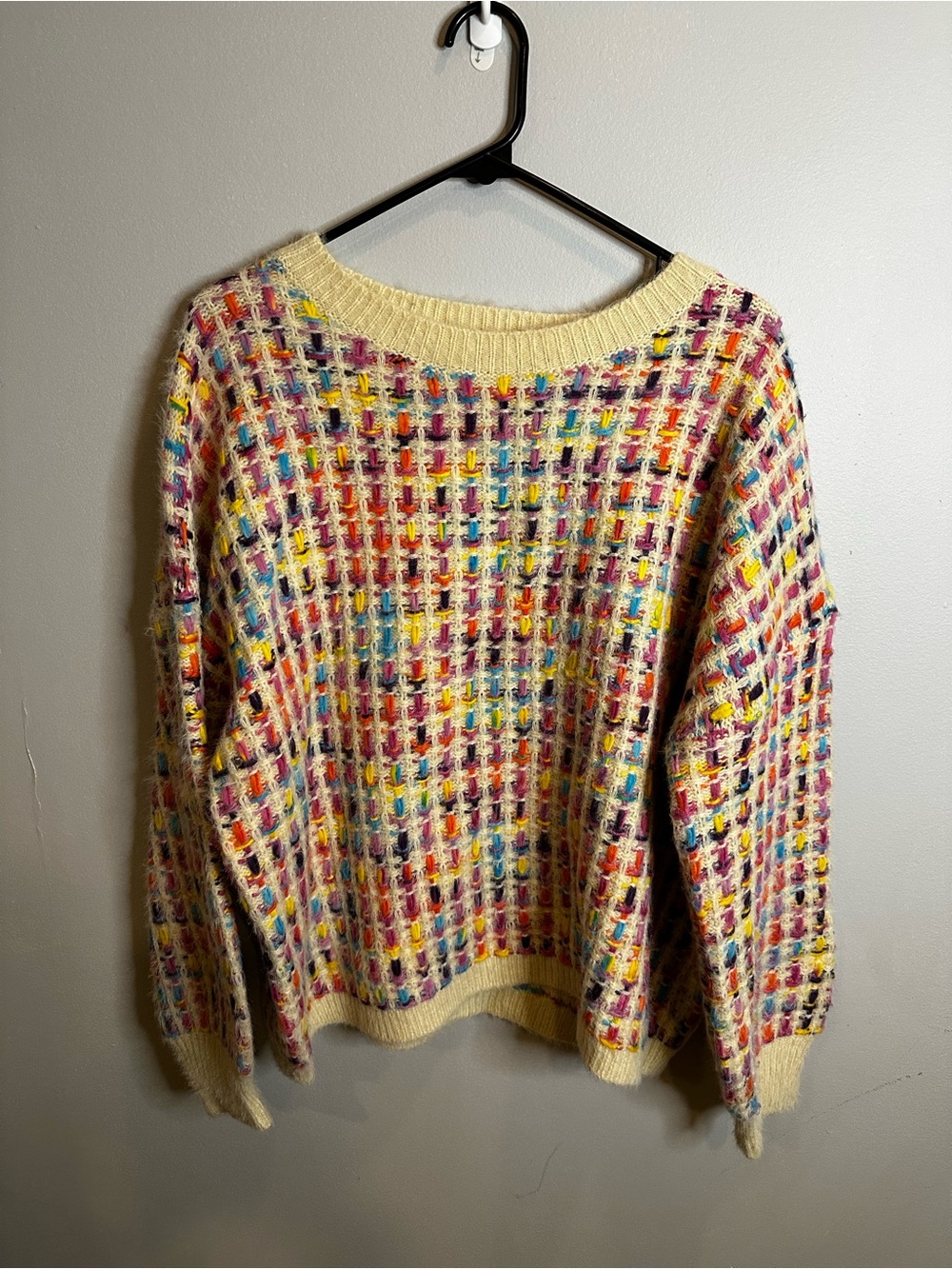 Multicolor Tweed Knit Sweater